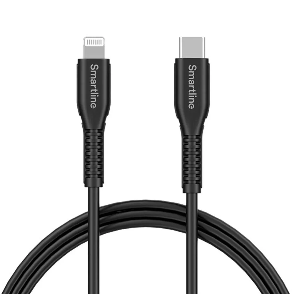 Smartline Strong 15W USB-C til Lightning Kabel 2 m. - Sort