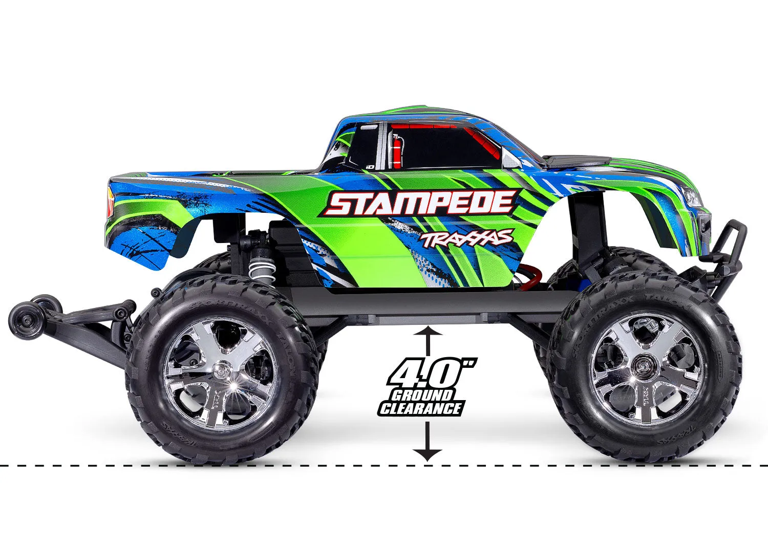 Stampede 2WD 1/10 Scale Monster Truck With Heavy Duty Parts USB-C Charger 36254-8