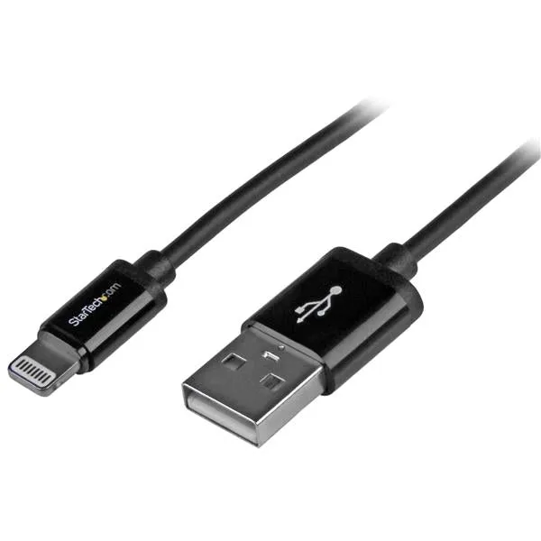 Startech.Com 1M (3Ft) Black Apple 8-Pin Lightning Connector To Usb Cable For Iphone / Ipod / Ipad - Charge And Sync Cabl