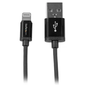 Startech.Com 1M (3Ft) Black Apple 8-Pin Lightning Connector To Usb Cable For Iphone / Ipod / Ipad - Charge And Sync Cabl