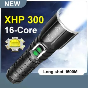 Super XHP300 Most Powerful LED Flashlight USB Rechargeable Torch XHP100 Tactical High Power Led Flashlight 18650 Hand Lamp Light