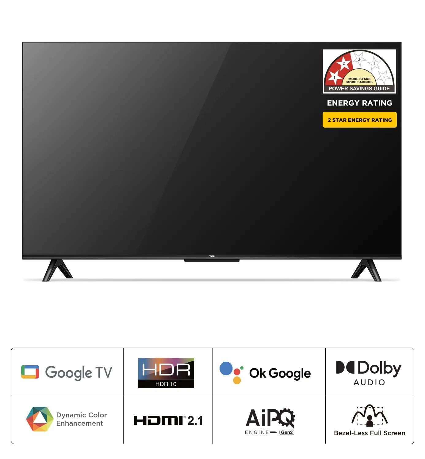 TCL 108 cm (43 inches) Bezel-Less Full Screen Series Ultra HD 4K Smart LED Google TV 43P635 Pro (Black)