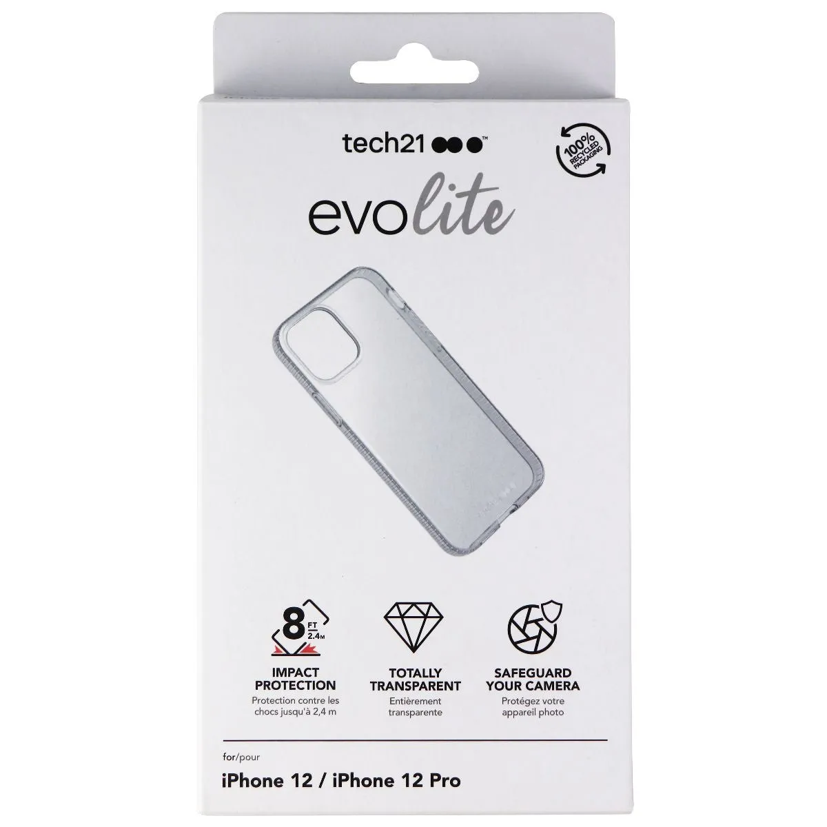 Tech21 Evo Lite Series Case for Apple iPhone 12 / iPhone 12 Pro - Clear