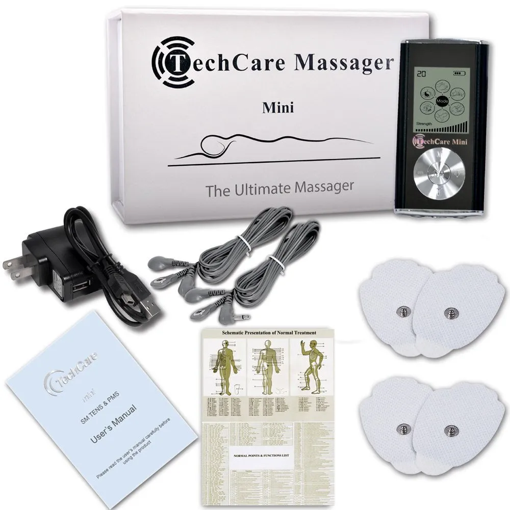 TechCare Mini Tens Tens Unit   6 Pads   Belt