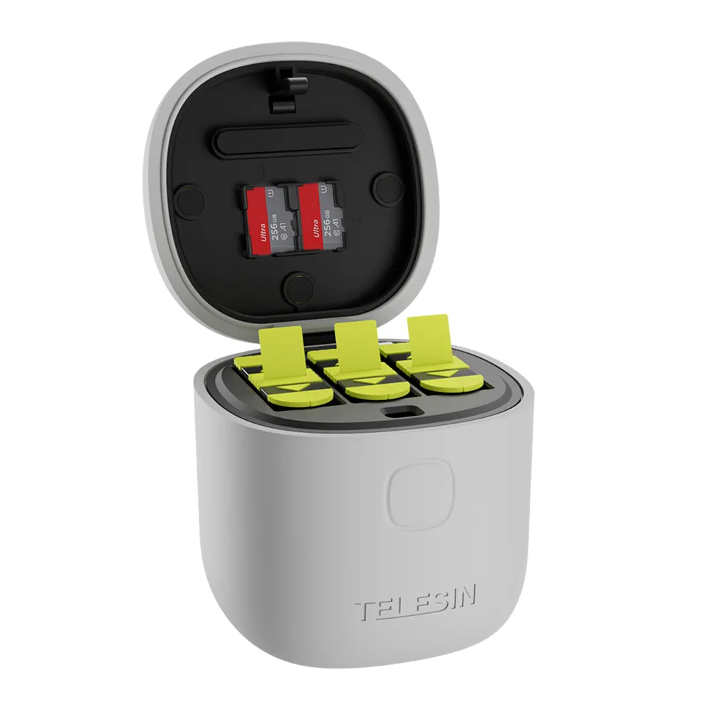 TELESIN Allin Box Portable Storage Charger with Batteries for GoPro Hero 12/11/10/9