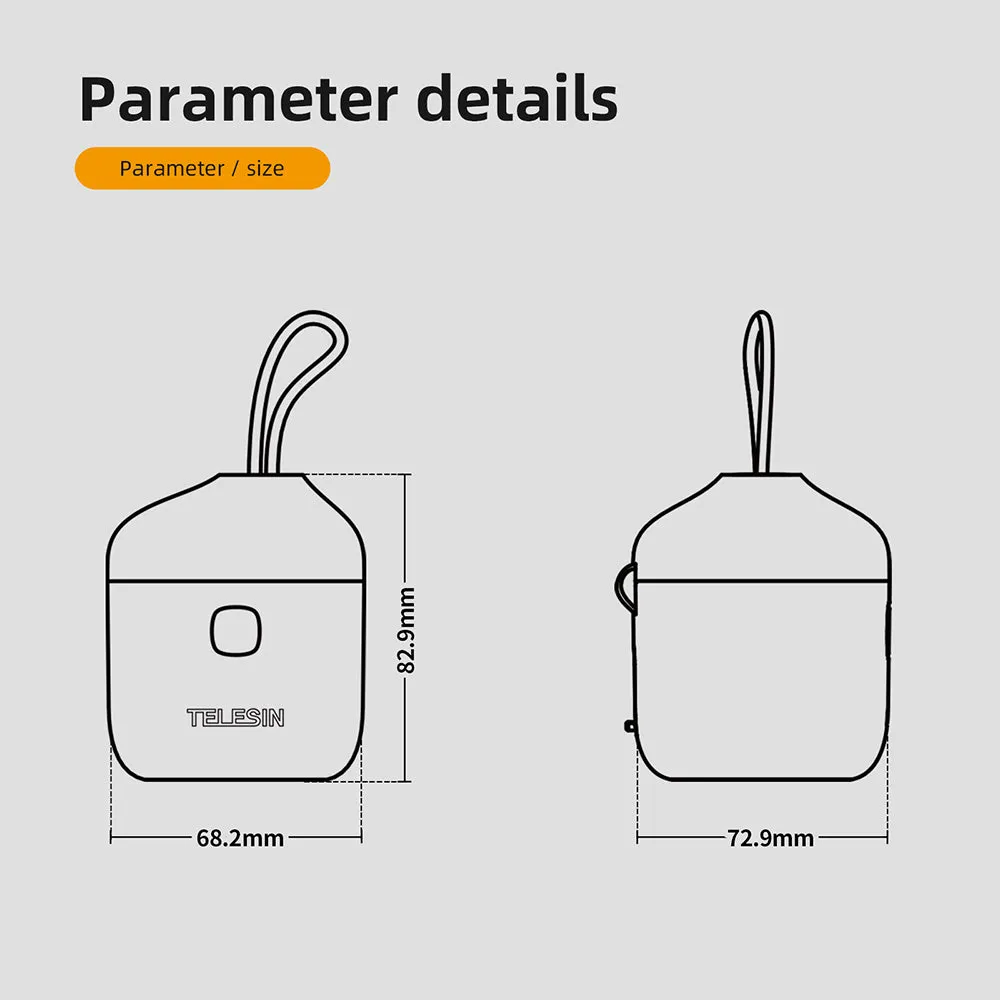 TELESIN Allin Box Portable Storage Charger with Batteries for GoPro Hero 12/11/10/9