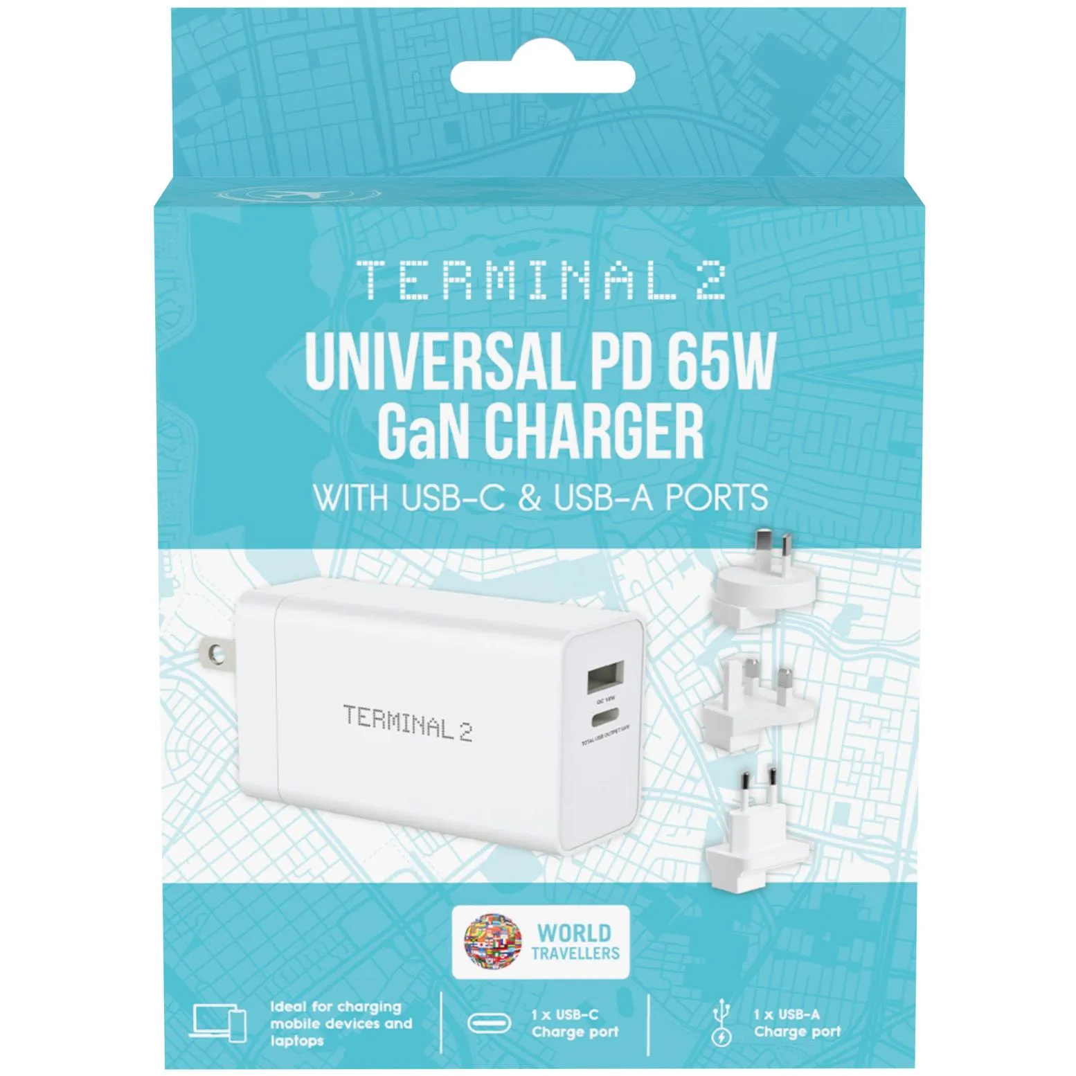 Terminal 2 65W GaN Universal Travel Adapter