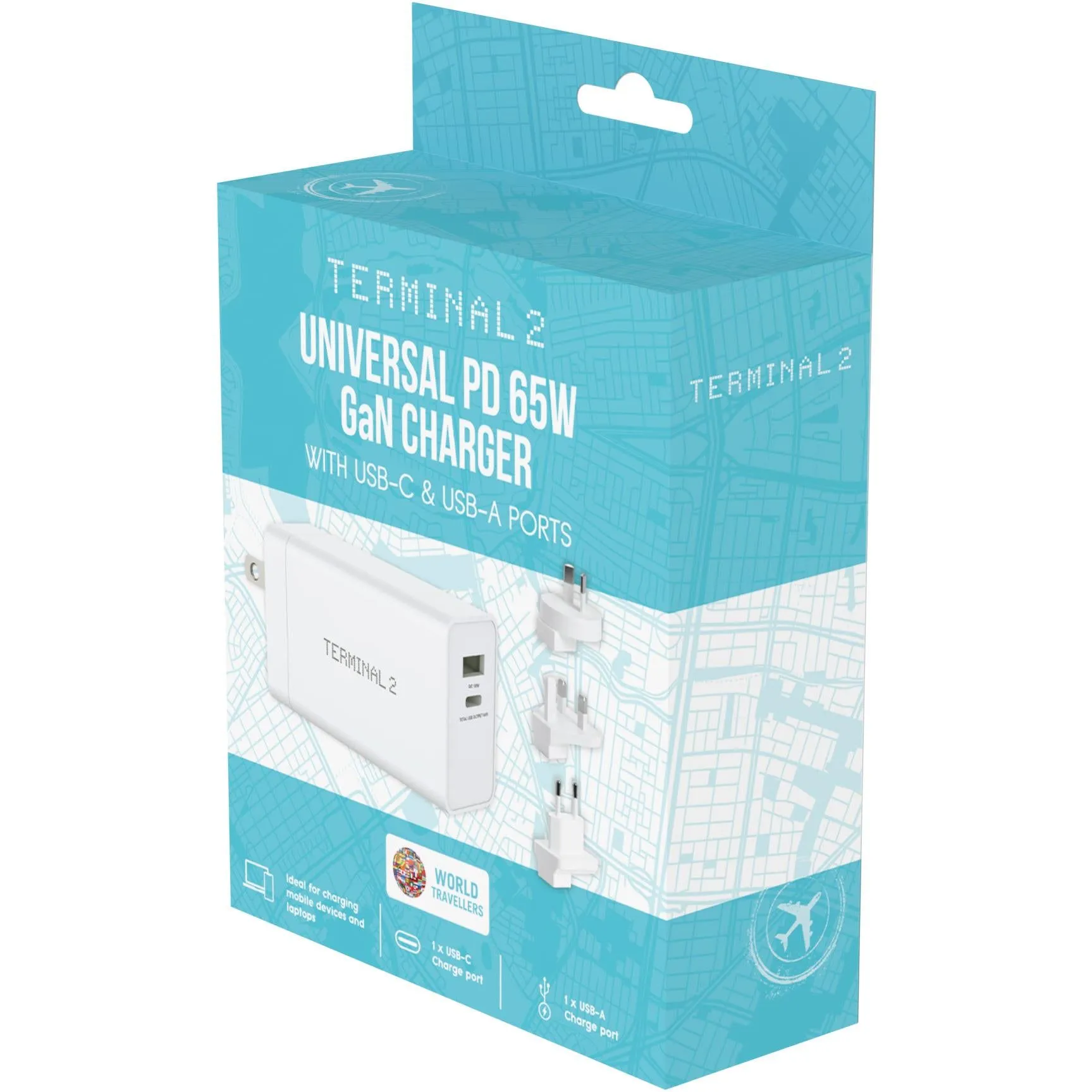 Terminal 2 65W GaN Universal Travel Adapter