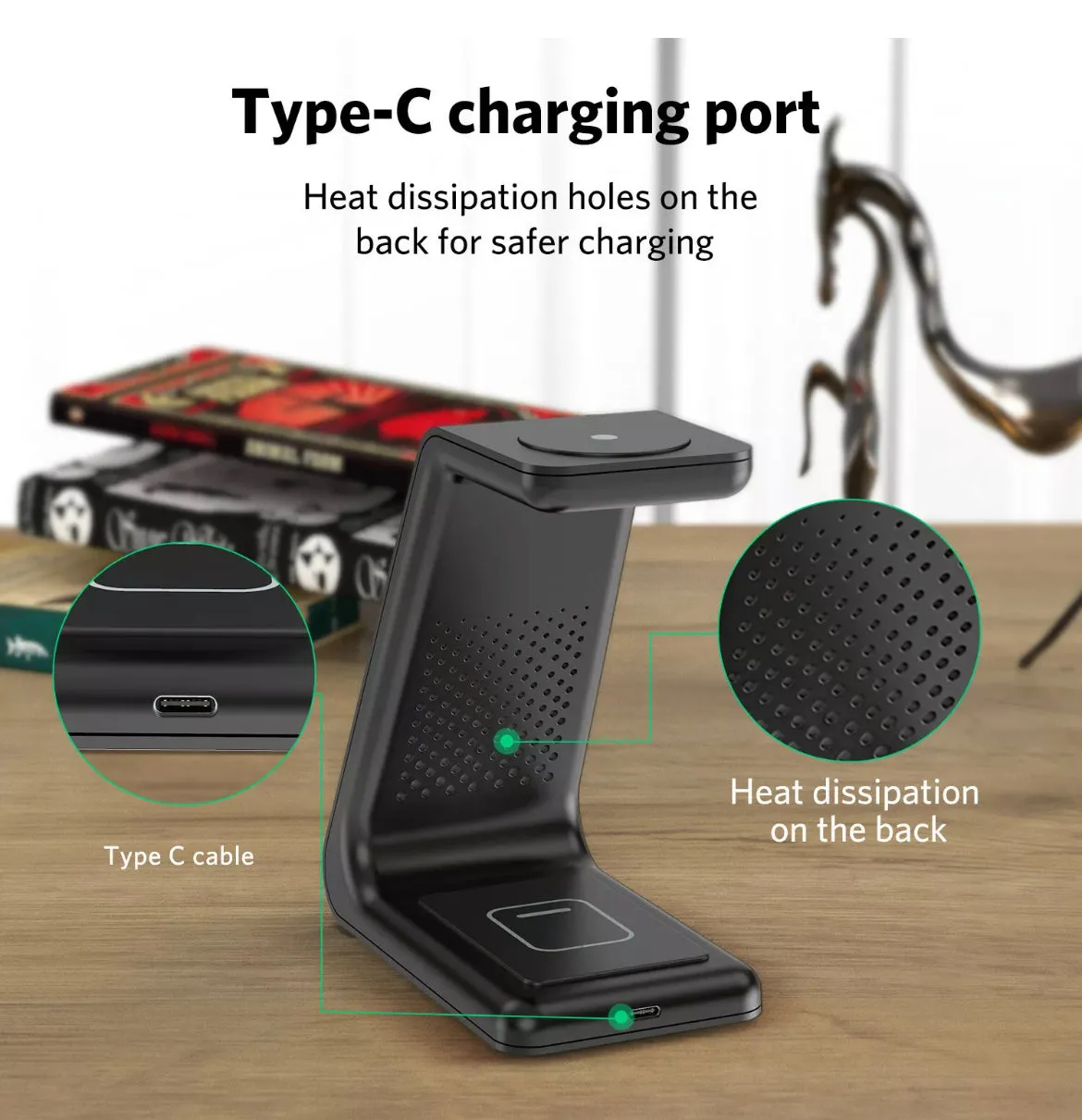 Three in one Wireless Charger 3 in 1 Stand 15w Fast charger