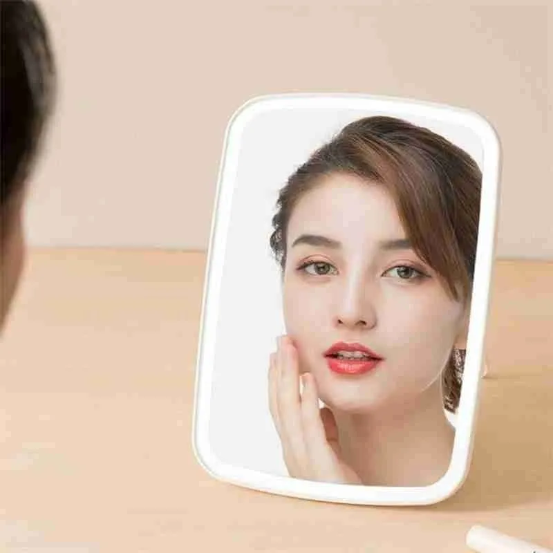 Touch-Sensitive Portable Makeup Mirror - With LED Brightness, Adjustable and USB Rechargeable