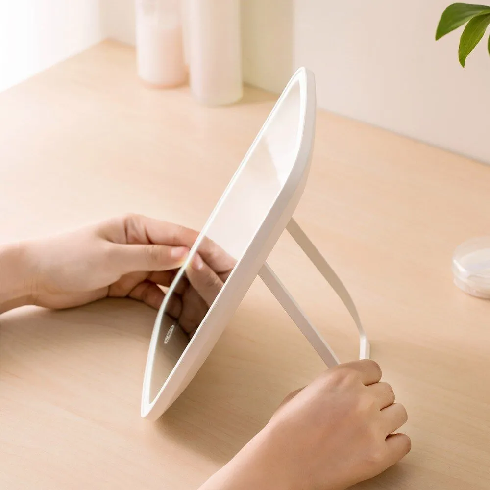 Touch-Sensitive Portable Makeup Mirror - With LED Brightness, Adjustable and USB Rechargeable