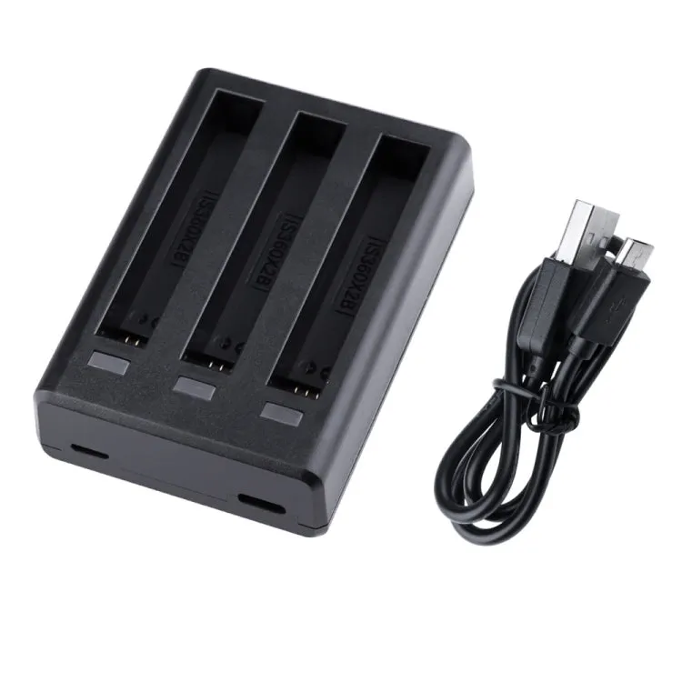 Tri-Slot Batteries Fast Charger for Insta360 One X2(Black)