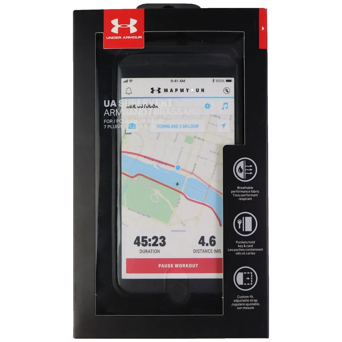 Under Armour Supervent Armband for iPhone 8 Plus/7 Plus/6s Plus/6 Plus - Black