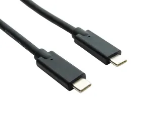 USB 3.1 Type C Male to USB 3.1 Type C Male Cable, Black, 1FT, 3FT, 6FT