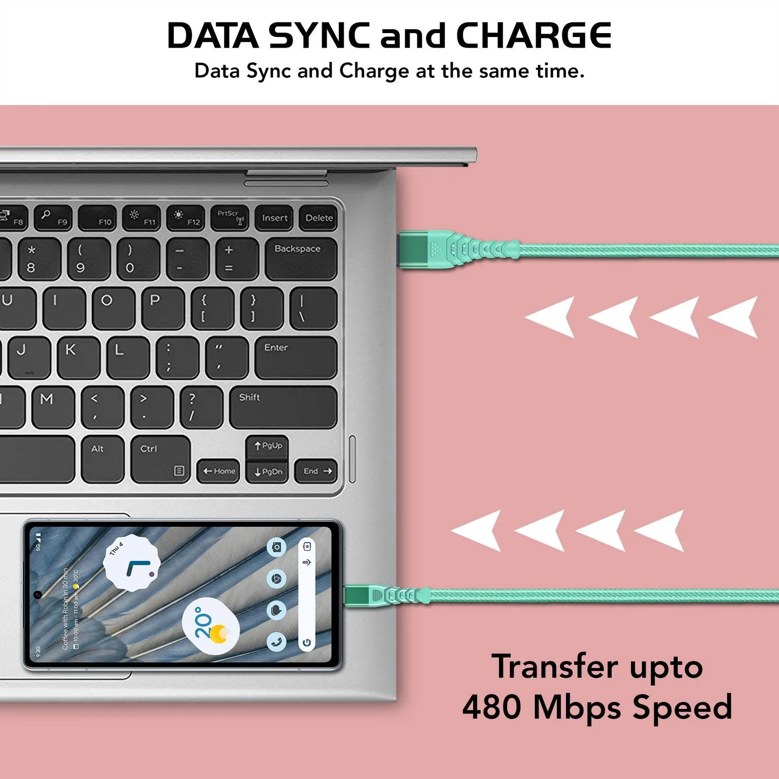 USB C Charger Cable Braided Fast Phone Charger Heavy-Duty Type C Charger Cable Long Lead 2m 3m