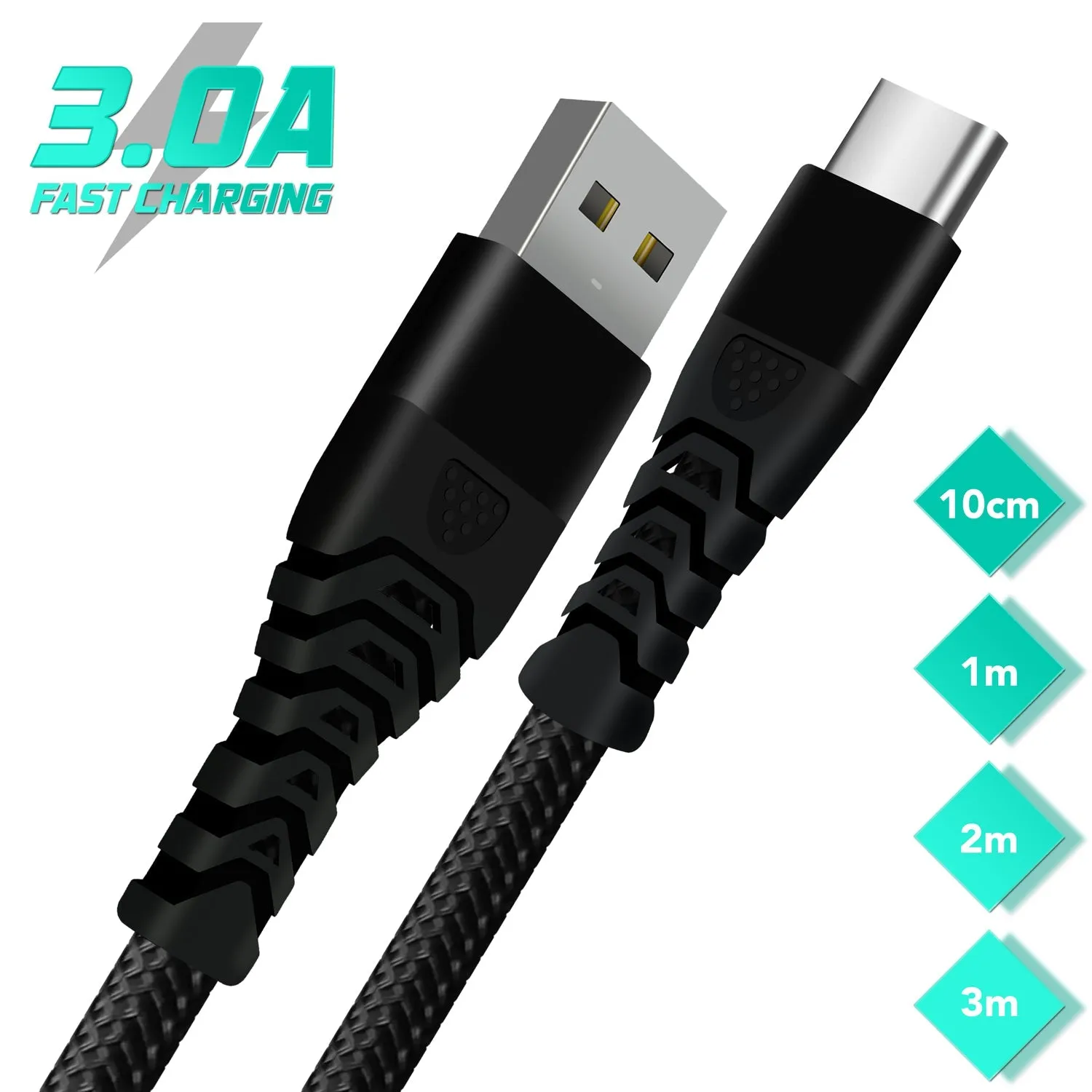 USB C Charger Cable Braided Fast Phone Charger Heavy-Duty Type C Charger Cable Long Lead 2m 3m