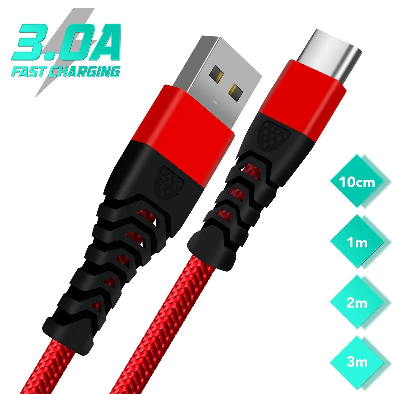 USB C Charger Cable Braided Fast Phone Charger Heavy-Duty Type C Charger Cable Long Lead 2m 3m