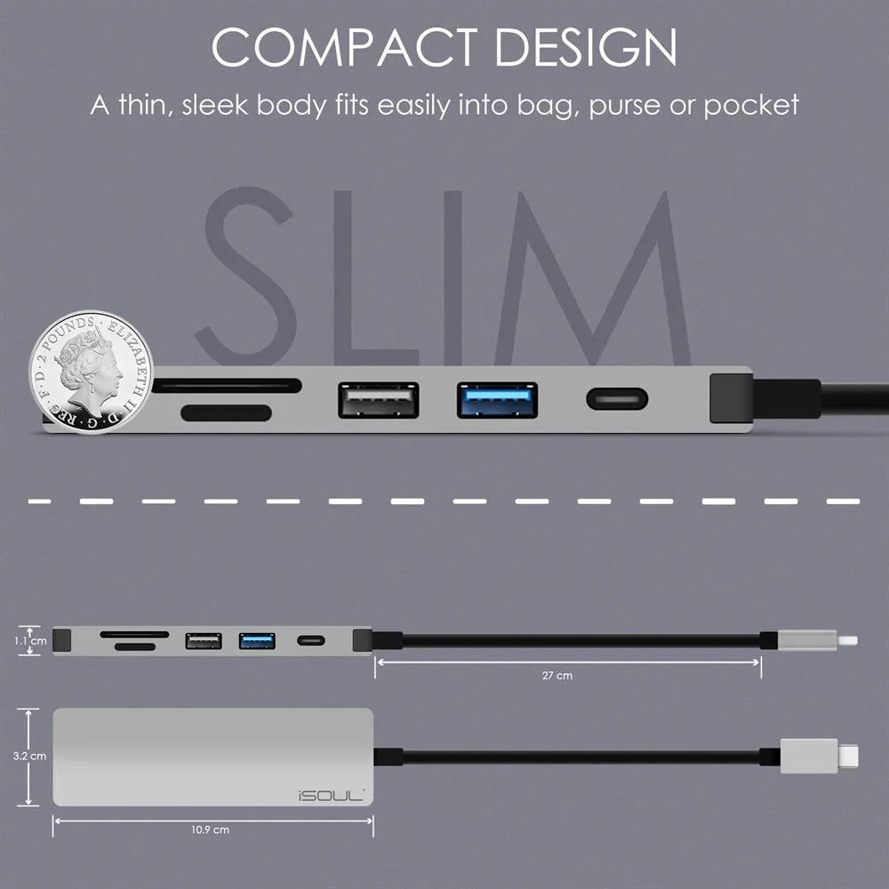 USB C Hub Multiport HDMI, Micro SD/TF, USB-A, PD Power Delivery