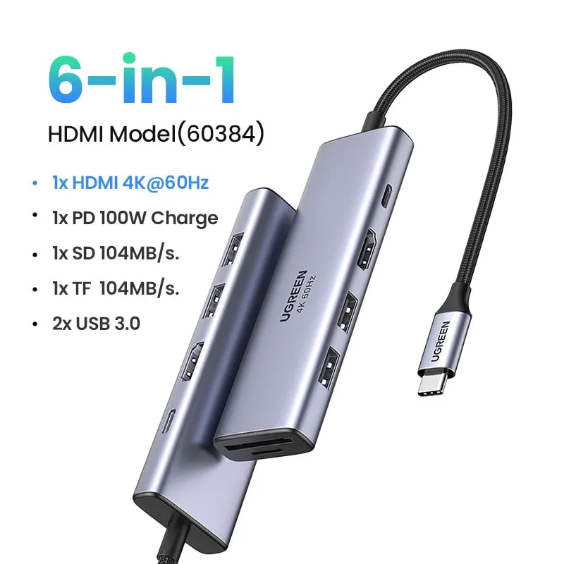 USB HUB 4K HDMI Adapter USB C to RJ45 USB 3.0 PD 100W Dock for MacBook Pro Air M2 M1 USB-C Type C 3.1 Splitter USB C HUB (New)