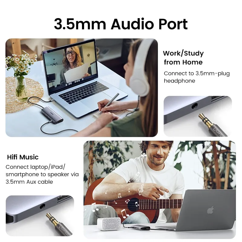 USB HUB 4K HDMI Adapter USB C to RJ45 USB 3.0 PD 100W Dock for MacBook Pro Air M2 M1 USB-C Type C 3.1 Splitter USB C HUB (New)