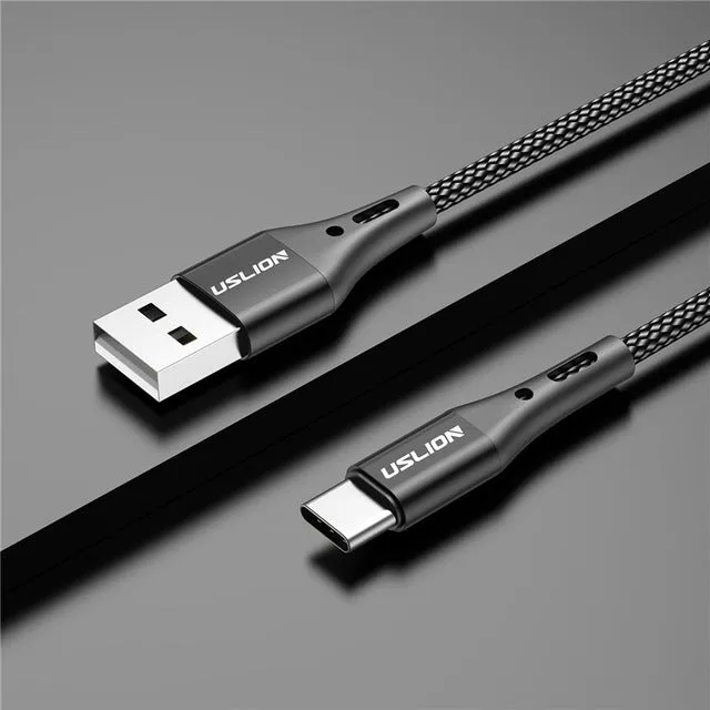 USLION 3A USB Type C Cable Fast Charging Wire for Samsung Galaxy S8 S9 Plus Xiaomi mi9 Huawei Mobile Phone USB C Charger Cable