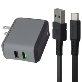 Ventev 18W/3A Wallport rq2300 QC 3.0 Dual USB Charger/Adapter - Gray