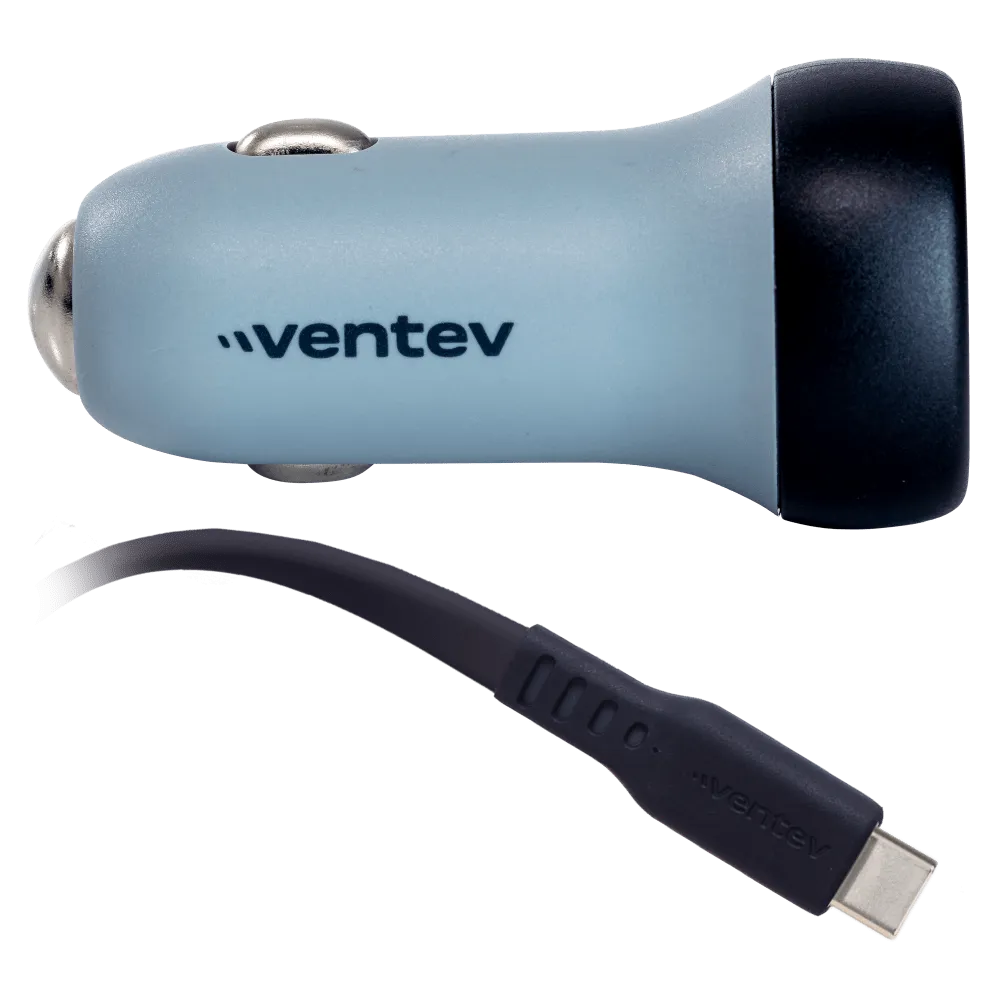 Ventev 30W USB C PPS Car Charger and USB C to USB C Cable Gray by Ventev