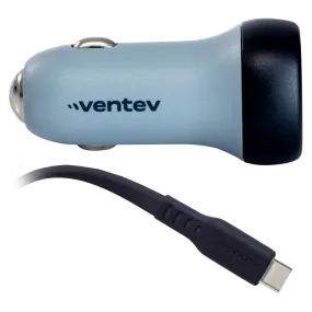 Ventev 30W USB C PPS Car Charger and USB C to USB C Cable Gray by Ventev