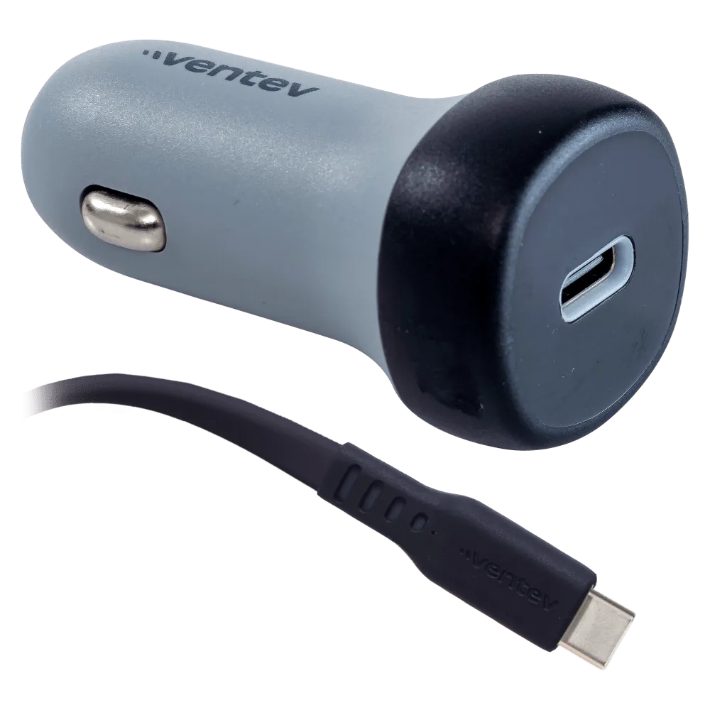 Ventev 30W USB C PPS Car Charger and USB C to USB C Cable Gray by Ventev