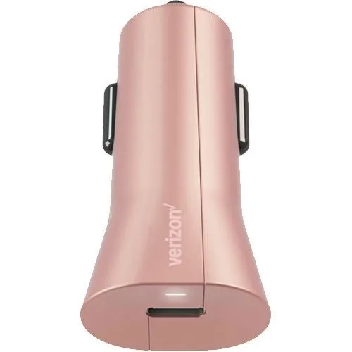 Verizon 27W USB-C (Type C) Fast Charge Car Charger - Rose Gold - VPCPDRSGLD