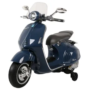 Vespa Licensed 12V Kids Ride On Motorbike - Navy