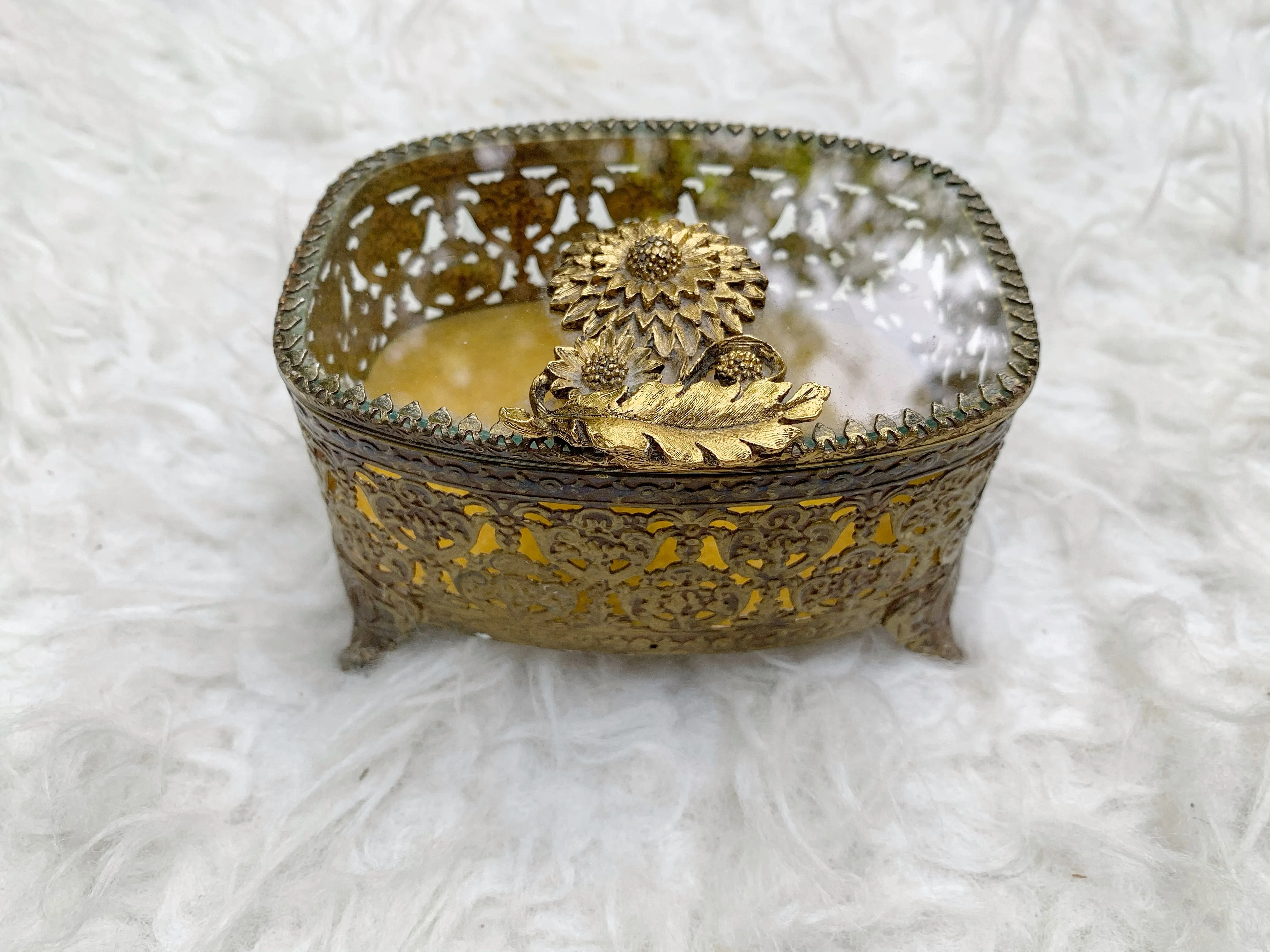 Vintage Sunflowers Jewelry Box