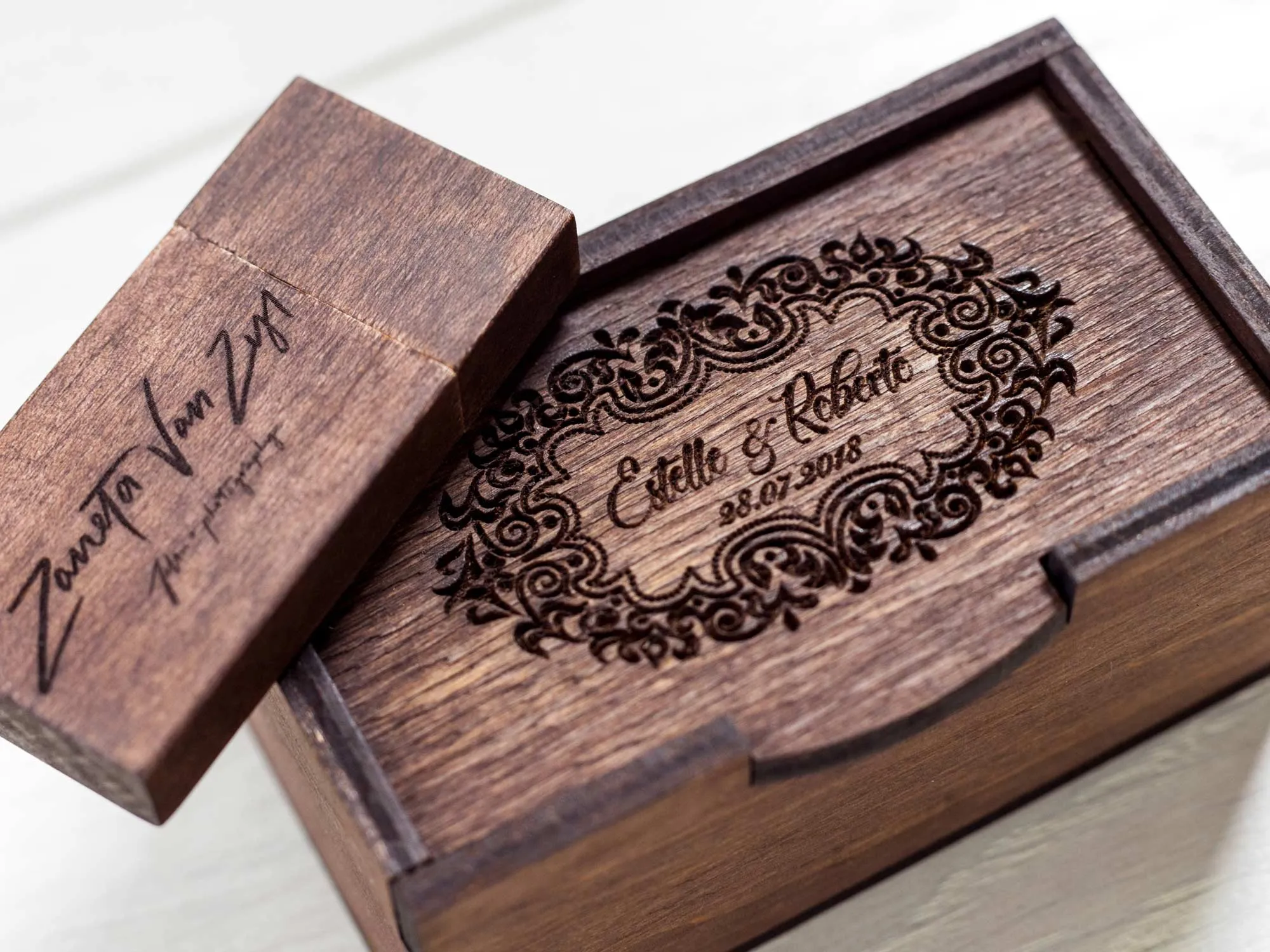 Vintage USB Stick Packaging Box with Wooden USB 3.0 Flash Drive (option)