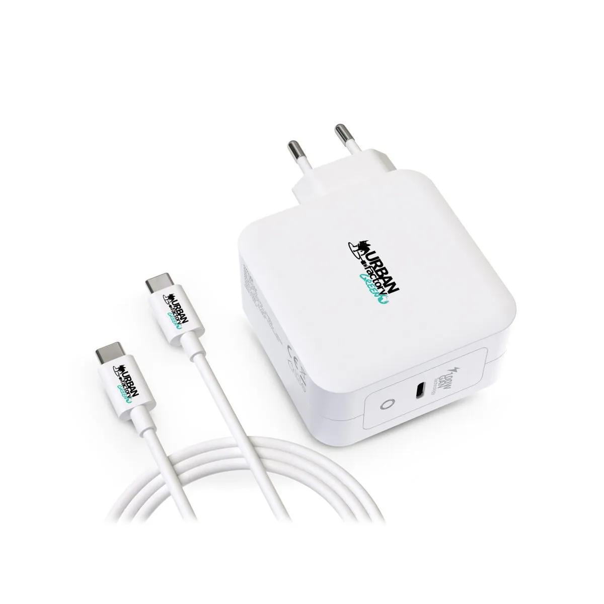 Wall Charger   USB C Cable Urban Factory GSC10UF White