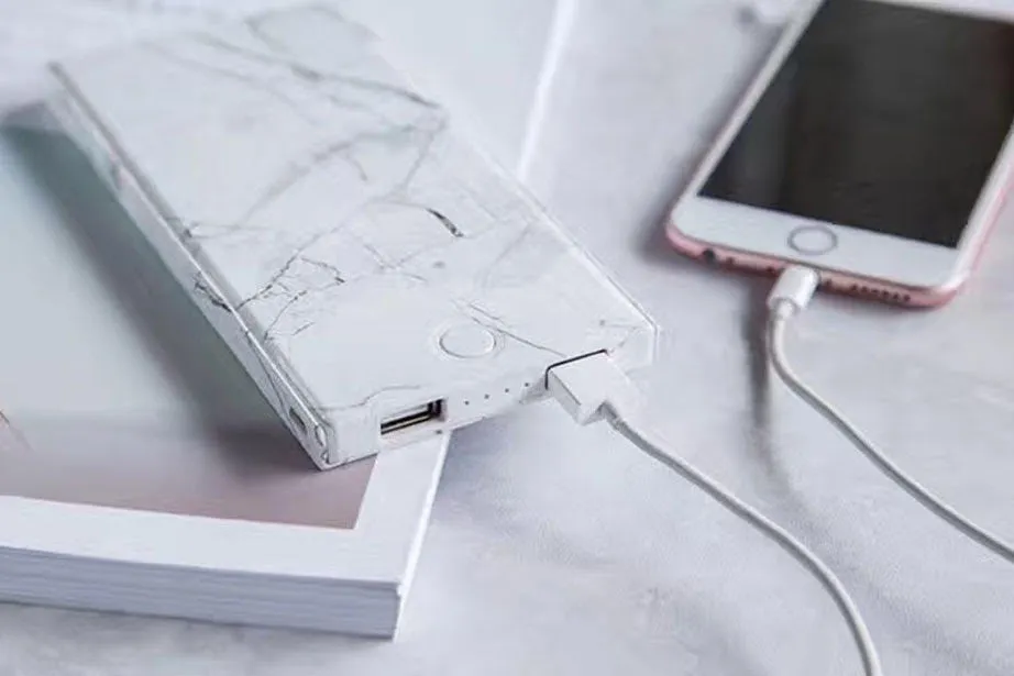 White Marble Power Bank Charger