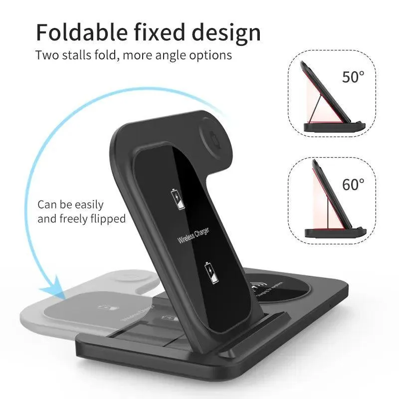 Wireless Charger 3 in One For All Qi Enabled Phone 3 in One Foldable Wireless Charger