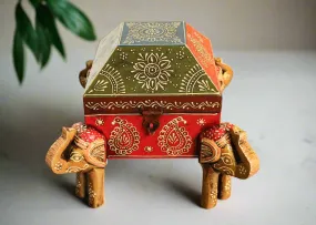 Wooden Box with Elephant Legs