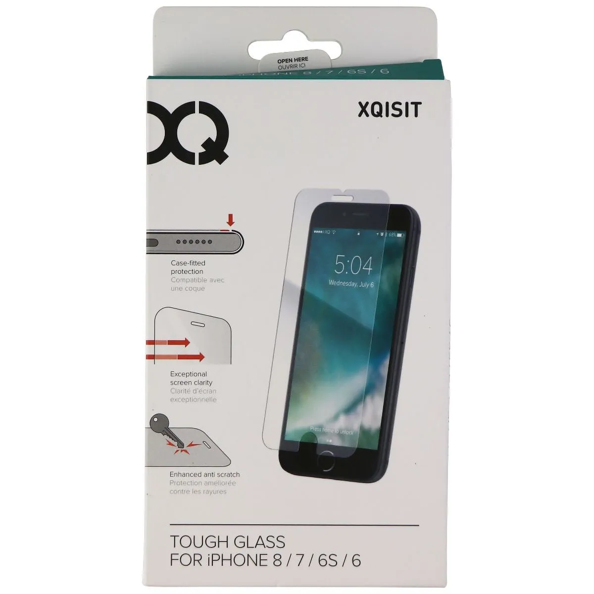 Xqisit Tough Glass Screen Protector for Apple iPhone 8 / 7 / 6s / 6 - Clear