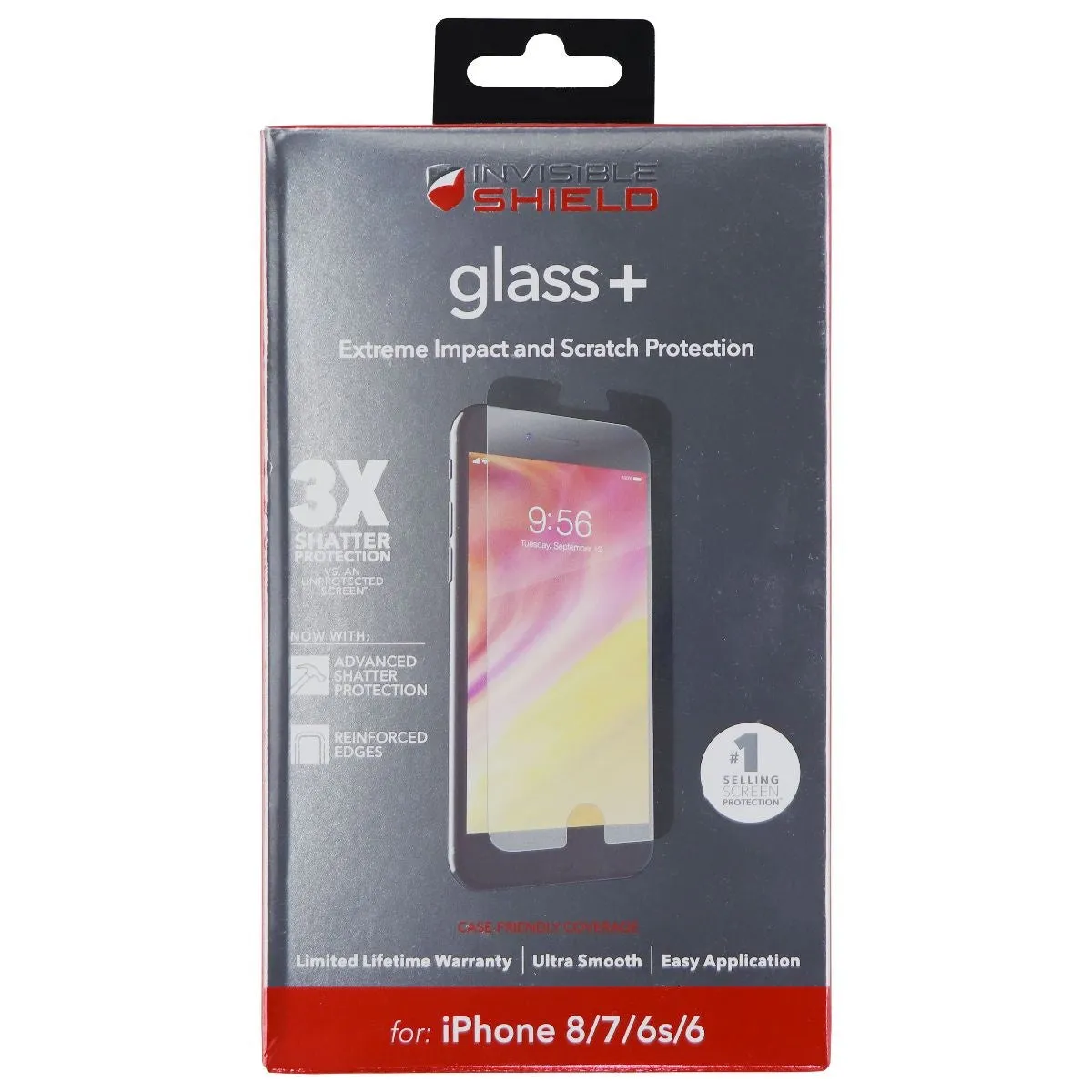 ZAGG Invisible Shield (Glass  ) Screen for iPhone 8/7/6s - Clear/CaseFriendly